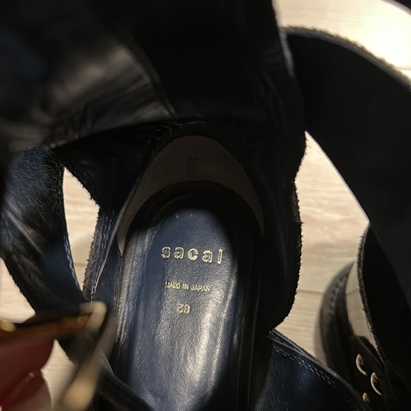 Made in Japan, Sacai black double strap platform sandals in size 38 - Picture 6 of 7